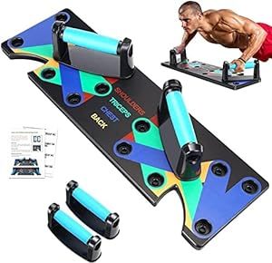 lot 79 image: Berleng Push up Board Heavy-Duty Strength Training Tool for Perfect Pushups. 9-in-1 Multi-Color NEW