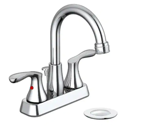 lot 82 image: Deveral 4 in. Centerset 2-Handle High-Arc Bathroom Faucet in Chrome Model # 4512963C UPC Code # 6974997630127 NEW