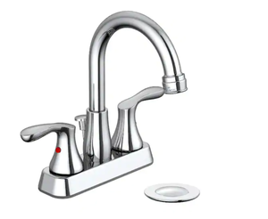 lot 83 image: Deveral 4 in. Centerset 2-Handle High-Arc Bathroom Faucet in Chrome Model # 4512963C UPC Code # 6974997630127 NEW