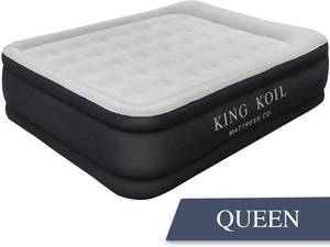 lot 90 image: King Koil Luxury Air Mattress Queen with Built-in Pump for Home, 20  Blow Up NEW