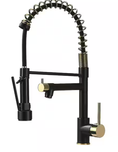 lot 101 image: Commercial Kitchen Faucet With Pull Down Sprayer And Pot Filler Single-Hole Kitchen Sink Faucet Matte Black Tap UPC Code # 758966722572 NEW