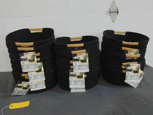 lot 13 image: 10 Black Rope Basket Sets of 2 - Total of 20 Baskets - 12.6 x 14 x 6