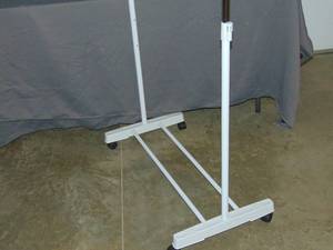 lot 24 image: 3 Pack Deluxe Adjustable Garment Rack - Rolling Clothes Organizer - White and Chrome