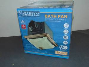 lot 53 image: Lift Bridge Bath Fan - Glass Grill Has One Bad(Broken) Corner