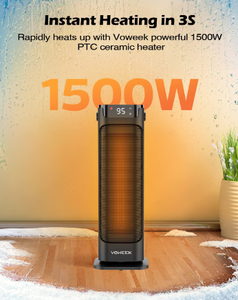 lot 38 image: Voweek 24 Space Heater,1500W PTC Fast Heating Ceramic Heater - YBH680