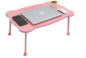 lot 37 image: Foldable Laptop Horseshoe Table - Pink
