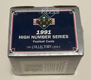 lot 91 image: 1991 Upper Deck NFL Football High Number Series (200 Cards) Complete Sealed Set