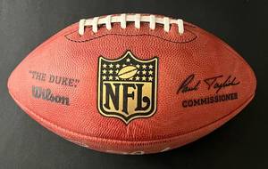 lot 20 image: Brad Johnson Signed Football Official NFL The Duke Wilson Tagliabue Ball - Minnesota Vikings Quarterback
