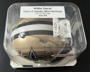 lot 21 image: Willie Snead Signed New Orleans Saints Mini Helmet with JAS COA - Football