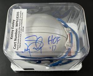 lot 23 image: Kenny Easley Signed Seattle Seahawks Mini Helmet with JSA COA - Inscribed HOF 17 Football