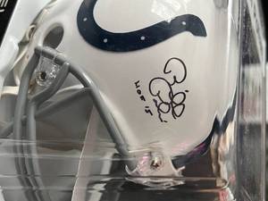 lot 25 image: Bill Polian Signed Indianapolis Colts Mini Helmet with JSA COA - Inscribed HOF 15 - Football