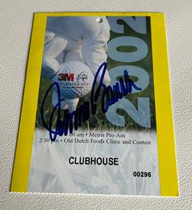 lot 32 image: Johnny Bench Signed Ticket Stub from 2002 3M Senior Golf Tournament