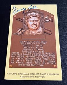 lot 34 image: George Kell Autographed Hall of Fame Plaque Card