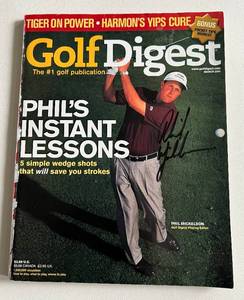 lot 39 image: Phil Mickelson Signed Gold Digest Magazine, Autograph