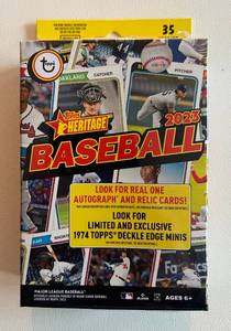 lot 28A image: 2023 Topps Heritage Baseball Hanger Box - 35 Cards, NewSealed