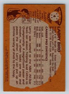 lot 59A image: Larry Bird 1981-82 Topps #4 Vintage Basketball Card