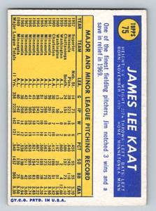 lot 61A image: Jim Kaat 1970 Topps #75 Vintage Minnesota Twins Baseball Card