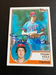 lot 16 image: Frank Viola Autographed Cards - 1983 Topps #586 Vintage Signed Minnesota Twins Baseball Card