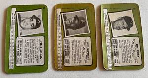 lot 62A image: 1971 Topps Super 3 Card Lot - #24 Jim Perry  #31 Bert Campaneris  #33 Felix Millan Vintage Baseball Cards