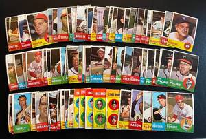 lot 67A image: 1963 Topps Baseball Card Lot of 80 - Vintage Cards