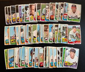 lot 69A image: 1965 Topps Baseball Card Lot of 76 - Vintage Cards