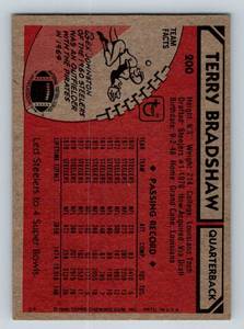 lot 117A image: Terry Bradshaw 1980 Topps #200 Vintage Football Card
