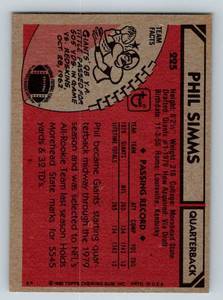 lot 116A image: Phil Simms RC 1980 Topps #225 Vintage Rookie Football Card