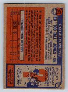 lot 115A image: Ed Too Tall Jones RC - 1976 Topps #427 Vintage Rookie Football Card