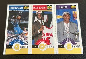 lot 17 image: Kobe Bryant  Kevin Garnett RC Gold SP RARE - 1996 Upper Deck #M129, M158, M139 Rookie Basketball Card
