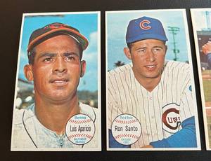 lot 111A image: 1965 Topps Giant Baseball - 4 Star Card Lot - Aparicio, Santo, Torre, Ward - Vintage Baseball Cards