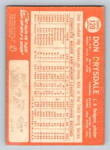 lot 14B image: Don Drysdale 1964 Topps #120 Vintage Baseball Card