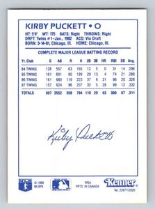 lot 126A image: Kirby Puckett Rare 1988 Starting Lineup Kenner Minnesota Twins Baseball Card