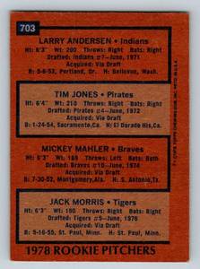 lot 129A image: Jack Morris RC 1978 Topps #703 Rookie Pitchers Vintage Baseball Card