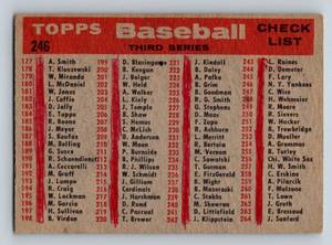 lot 130A image: 1956 Topps New York Yankees Team Card #246 (Mickey Mantle, Ford, Slaughter, Berra, Larsen, Kubek) Vintage Baseball Card