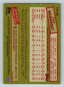 lot 134A image: Tom Brunansky Auto 2013 Topps Archives Certified Autograph #FFA-TB Minnesota Twins Signed Baseball Card