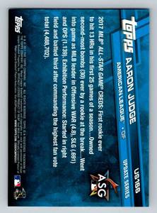lot 145A image: Aaron Judge RC 2017 Topps All Star Game #US166 Rookie Baseball Card