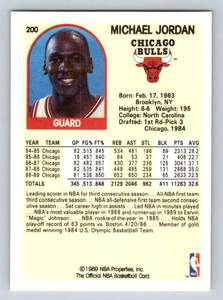 lot 162A image: Michael Jordan 1990 NBA Hoops #200 Basketball Card