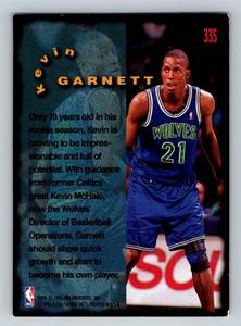 lot 165A image: Kevin Garnett RC 1995-96 Fleer Firm Foundation #335 Rookie Minnesota Timberwolves Basketball Card