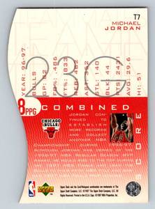 lot 185A image: Michael Jordan Die Cut Foil Insert 1997 Upper Deck #T7 Basketball Card