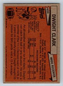 lot 201A image: Dwight Clark RC 1981 Topps #422 Vintage Rookie Football Card