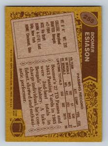 lot 224A image: Boomer Esiason RC 1986 Topps #255 Rookie Vintage Football Card