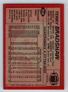 lot 226A image: Terry Bradshaw 1983 Topps #358 Vintage Football Card