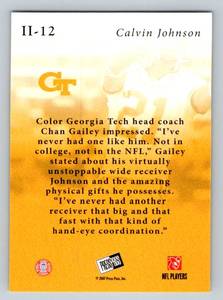 lot 228A image: Calvin Johnson RC 2007 Press Pass Insider Insight #II-12 Rookie Football Card