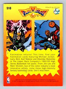 lot 24B image: Michael Jordan Larry Bird Fanimation  Birdman and Agent 23 1993 Upper Deck #510 Basketball Card