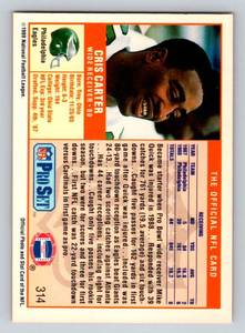 lot 188B image: Cris Carter RC 1989 Pro Set #314 Rookie Minnesota Vikings Card