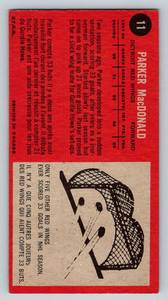 lot 254A image: 1964 Topps Hockey Parker MacDonald #11 Vintage Tallboy NHL Card