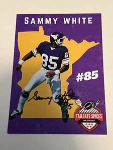 lot 201 image: Sammy White Autographed Card - Minnesota Vikings Football