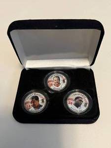 lot 208 image: Boston Red Sox Commemorative Coin Quarter Ser - Manny Ramirez, Curt Schilling, David Ortiz Baseball