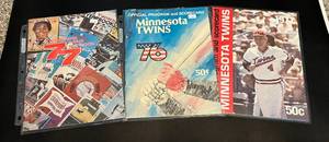 lot 250 image: Minnesota Twins 1976 and 1977 Official Program Scorecard and Yearbooks (3) Vintage Baseball