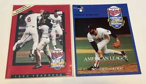 lot 263 image: Minnesota Twins 1987 ALCS Official Program Scorecard and 1988 World Series Edition Yearbook Vintage Baseball
